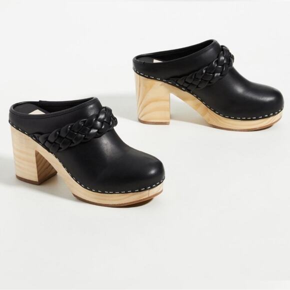 Dolce Vita Hila Braided Block Heel Mule Clogs Black Leather 9.5 - Picture 8 of 8